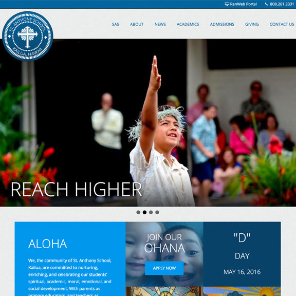 St. Anthony School Wordpress Website Design project